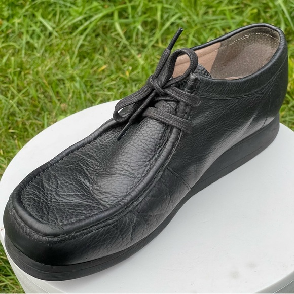 Clarks Stinson Lo Shoes Mens 13 M Black Leather Mocs Lace up Casual Comfort - Picture 9 of 15